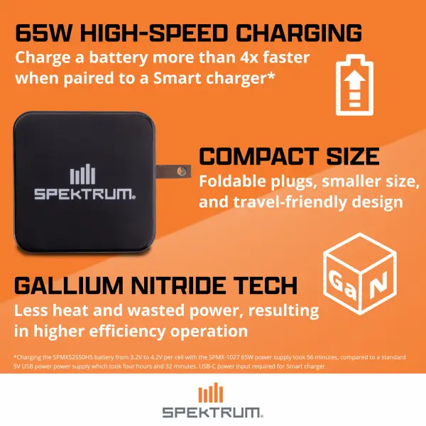Spektrum SMART Powerstage Bundle - 1300mAh 3S 30C LiPo (IC2) With S100 USB-C Charger — image 4 of 4