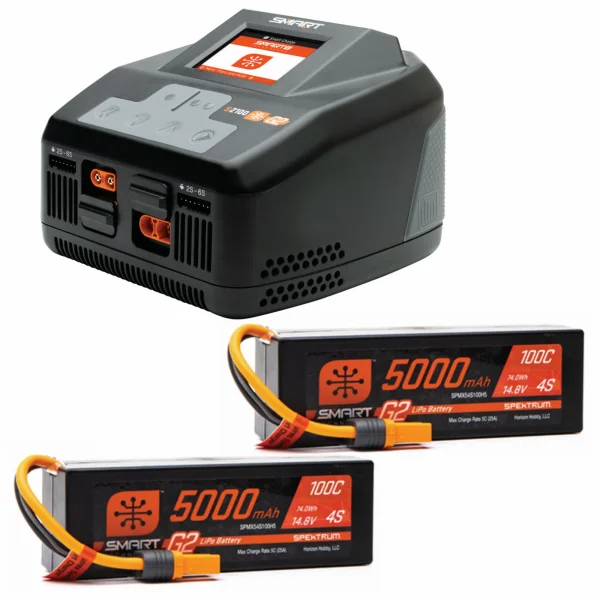 Spektrum SMART Powerstage 8S Surface Bundle - 2 x G2 5000mAh 4S LiPo IC5 With S2100 Charger