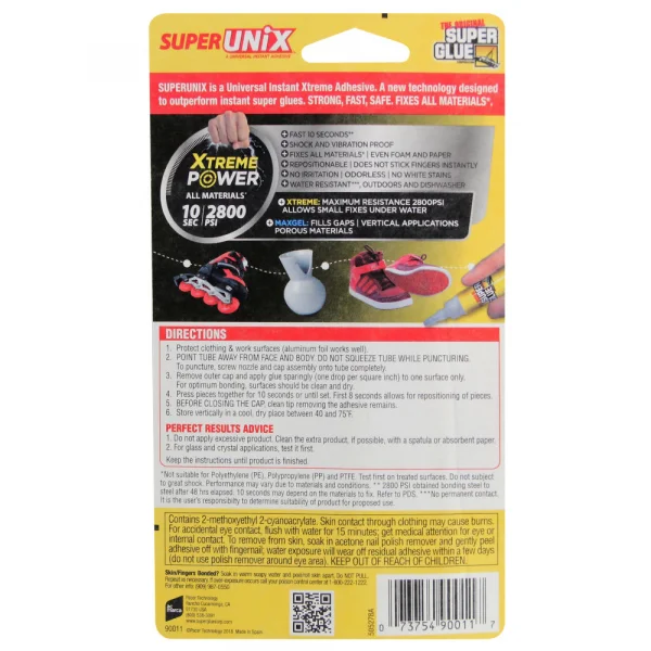 Super Glue Super Unix Gel Adhesive (0.10oz, 3g)