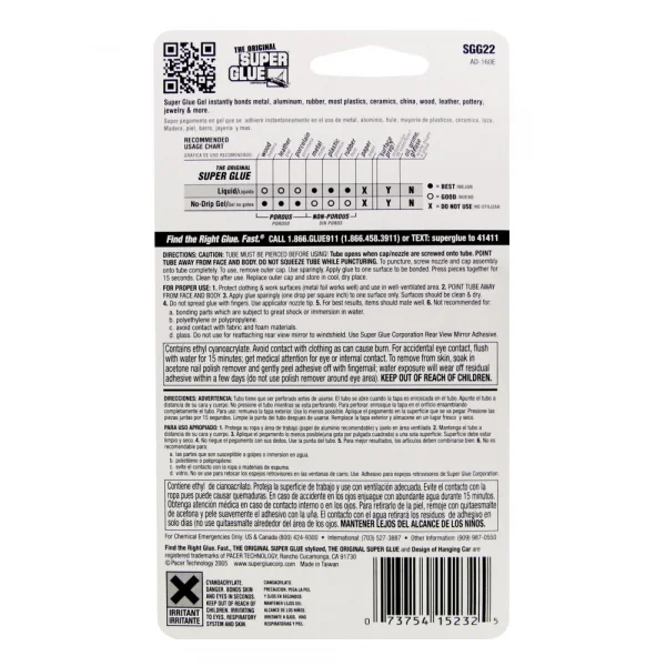 Super Glue Super Glue Gel 2-Pack (2x 0.07oz, 2g)