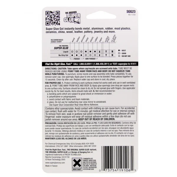Super Glue Super Glue Gel 3-Pack (3x 0.07oz, 2g)