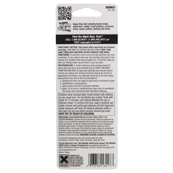 Super Glue Super Glue Gel 2-Pack Small Card (2x 0.07oz, 2g)