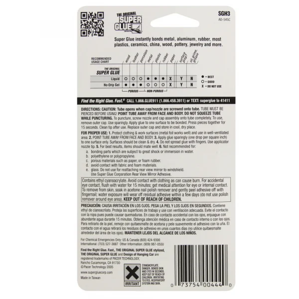 Super Glue Super Glue Tube (0.10oz, 3g)