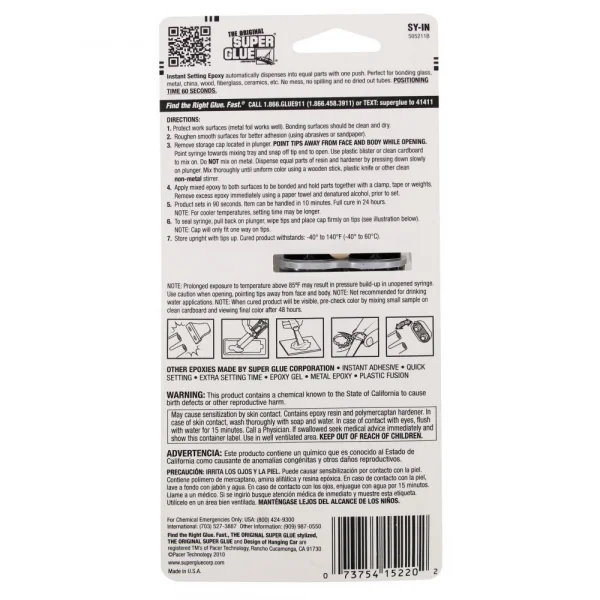 Super Glue 90 Second Instant Setting Epoxy (1oz, 28.3g)