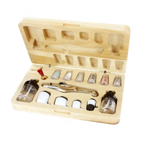 Aztek Single/Double Action Metal Airbrush Set With Wooden Case ...
