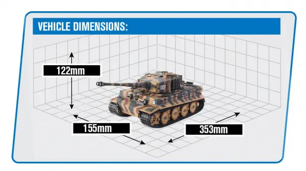 Taigen 1:24 Tiger 1 IR Battle Tank Late Version - Camo — image 3 of 3