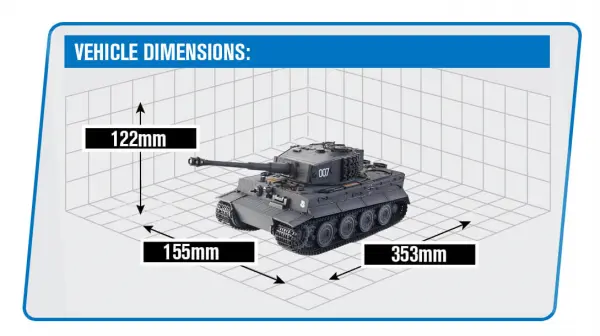 Taigen 1:24 Tiger 1 IR Battle Tank Late Version - Grey — image 2 of 2