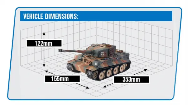 Taigen 1:24 Tiger 1 IR Battle Tank Middle Version - Camo — image 9 of 9