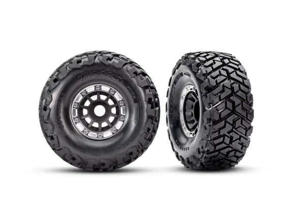 Traxxas MAXX Slash SC Belted Tyres Glued on Black/Grey 17mm Hex Wheels (2) — image 2 of 2