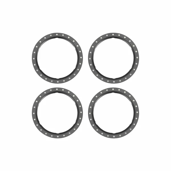Traxxas Beadlock rings, grey (machined aluminium) (4)