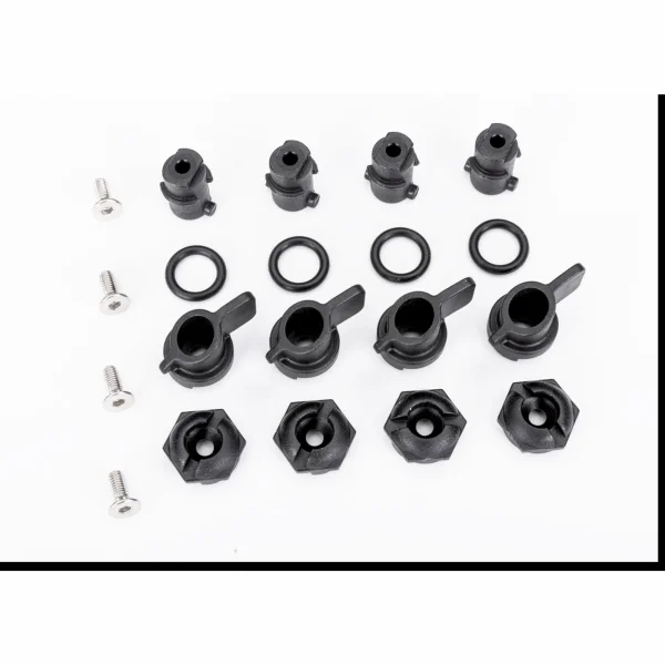 Traxxas Nuts, hatch mounting (hatch nuts (4), wing nuts (4)/ shafts (4)/ o-rings (4)/ 3x8mm CCS (stainless) (4)