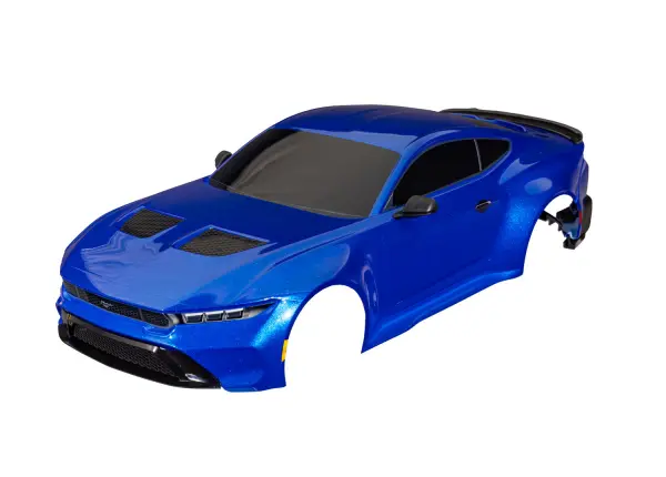Traxxas Body, Ford Mustang, complete (blue) (painted, decals applied) (includes side mirrors, spoiler, grilles, vents, + clipless mounting) — image 2 of 2