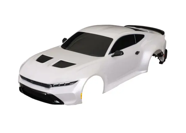 Traxxas Body, Ford Mustang, complete (white) (painted, decals applied) (includes side mirrors, spoiler, grilles, vents, + clipless mounting) — image 2 of 2