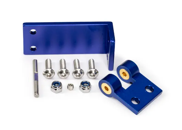 Traxxas Rudder mount, aluminium/ hinge pin/ 4x14mm BCS (stainless) (4)/ NL 4.0 (2)/ 4x3mm GS (stainless, with threadlock) (1) — image 2 of 2