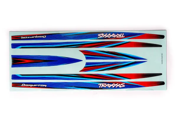 Traxxas Decal set, hull (blue) (waterproof) (for Disruptor) — image 2 of 2