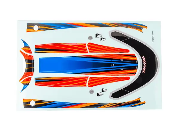 Traxxas Decal set, hatch (orange) (waterproof) (for Disruptor) — image 2 of 2