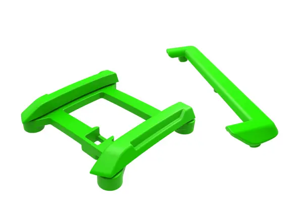 Traxxas Skid plate (roof), tailgate protector (green), mounts (2), 3x8mm BCS (7) (fits 10711 body) &mdash; image 2 of 2
