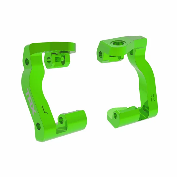 Traxxas Caster blocks (c-hubs), 6061-T6 aluminium (green-anodised), left + right