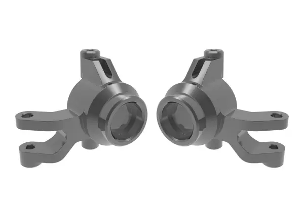Traxxas Steering blocks, 6061-T6 aluminium (gray-anodised) (left + right), 3x12mm SS (with threadlock) (4), 3x15mm BCS (with threadlock) (2) — image 2 of 2