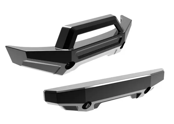 Traxxas Bumper, front (1), rear (1) (black chrome) — image 2 of 2