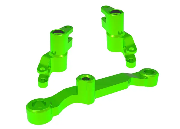 Traxxas Steering bellcranks, draglink (green-anodised 6061-T6 aluminium), 3x13mm SS (with threadlock) (2), 3x12mm BCS (with threadlock) (2), 5x8x2.5mm ball bearings (2), 5x10x4mm ball bearings (2) — image 2 of 2