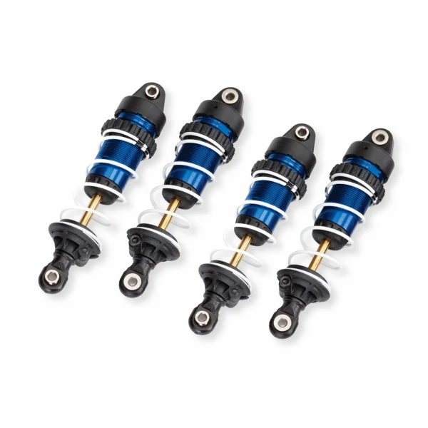 Traxxas Shocks, GTR long, blue-anodised, PTFE-coated bodies with TiN shafts (assembled with springs) (4)
