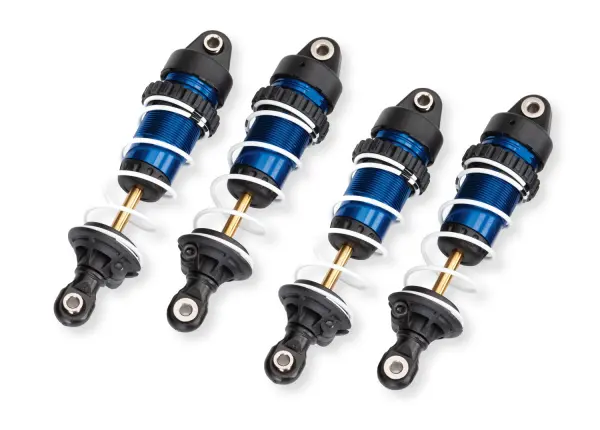 Traxxas Shocks, GTR long, blue-anodised, PTFE-coated bodies with TiN shafts (assembled with springs) (4) &mdash; image 2 of 2