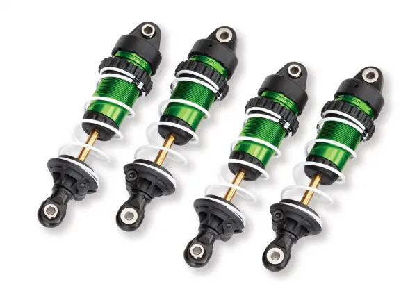 Traxxas Shocks, GTR long, green-anodised, PTFE-coated bodies with TiN shafts (assembled with springs) (4) &mdash; image 2 of 2