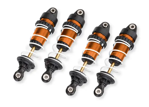 Traxxas Shocks, GTR long, orange-anodised, PTFE-coated bodies with TiN shafts (assembled with springs) (4) — image 2 of 2