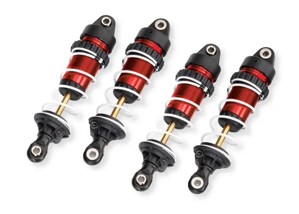 Traxxas Shocks, GTR long, red-anodised, PTFE-coated bodies with TiN shafts (assembled with springs) (4) — image 2 of 2