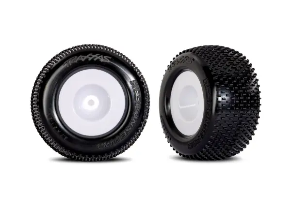Traxxas Tyres + wheels, assembled (white wheels, dual profile (2.1 outer, 2.6 inner), Response Pro tyres, foam inserts) (2) — image 2 of 2