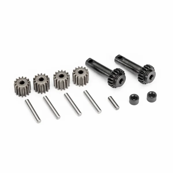 Traxxas Gear set, differential (planetary) (output gears (2), spider gears (4), spider gear shafts (4), differential spacers (2), output shaft (1), 2.5x8.25mm pin (2)