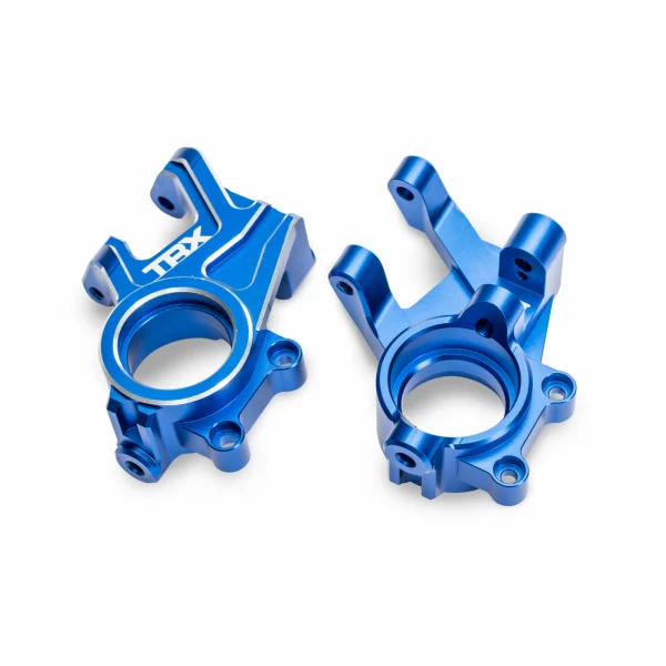 Traxxas Steering blocks, 6061-T6 aluminium (blue-anodised) (left + right), 3x8mm BCS (with threadlock) (2), 4x35mm BCS (with threadlock) (2)