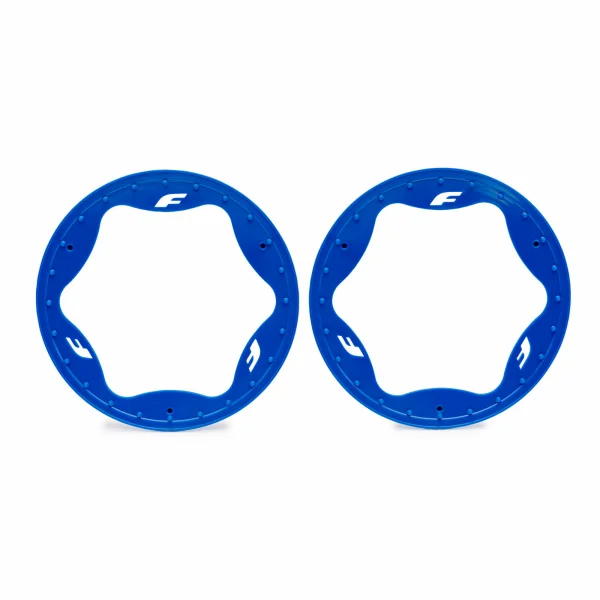 Traxxas Beadlock rings, rear, blue (4.3) (2)