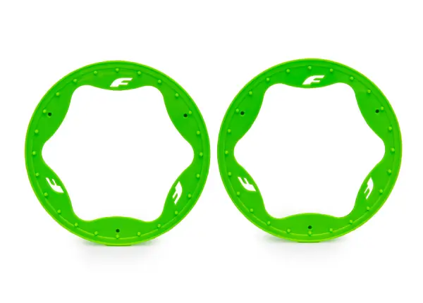 Traxxas Beadlock rings, rear, green (4.3) (2) &mdash; image 2 of 2