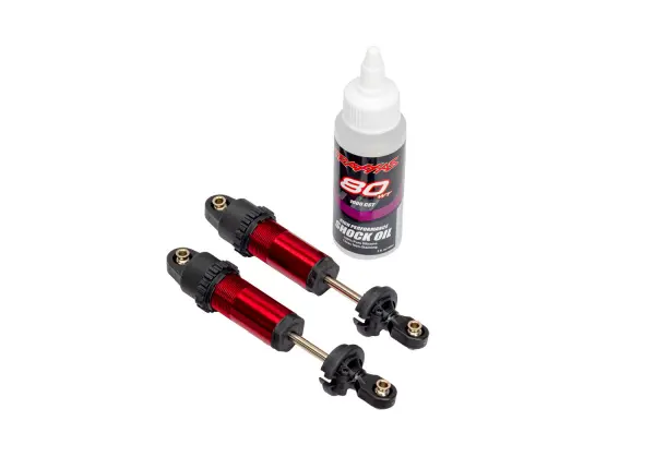 Traxxas Shocks, GT-MAXX, front, aluminium, red-anodised (fully assembled w/o springs) (2) &mdash; image 2 of 2