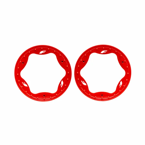 Traxxas Beadlock rings, front, red (3.5) (2)