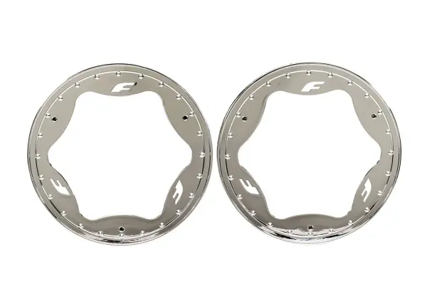 Traxxas Beadlock rings, rear, chrome (3.9) (2) &mdash; image 2 of 2