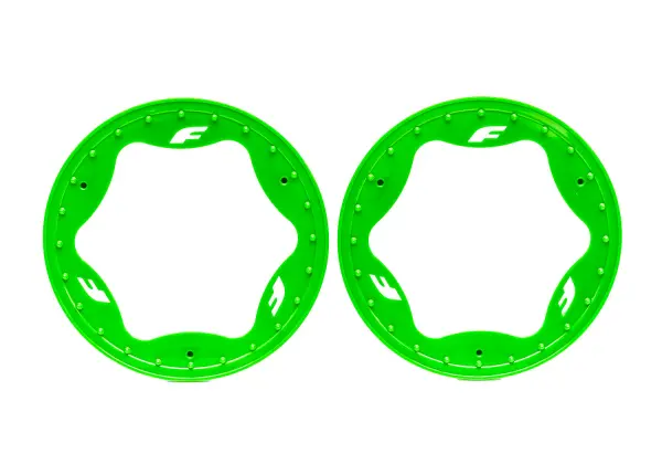Traxxas Beadlock rings, rear, green (3.9) (2) — image 2 of 2