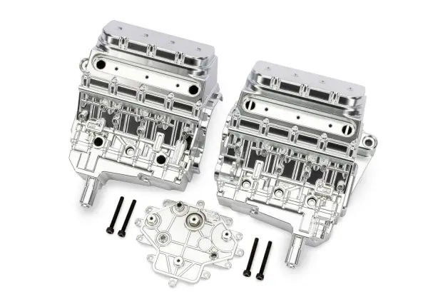 Traxxas Engine block, satin chrome, 3x25mm CS (4) — image 2 of 2