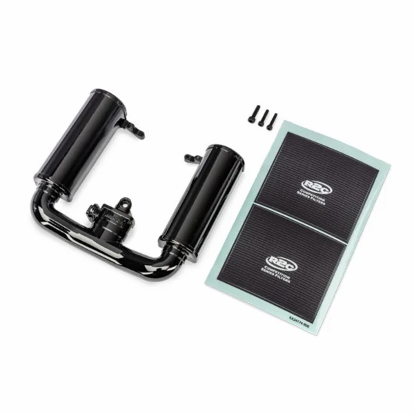 Traxxas Engine intake, black/ 3x12mm CS (1)/ 2.5x12mm CS (2)