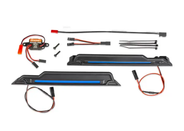Traxxas LED light kit, blue, complete (underbody) (includes 3-volt accessory power supply, power harnesses + mounting hardware) — image 2 of 2