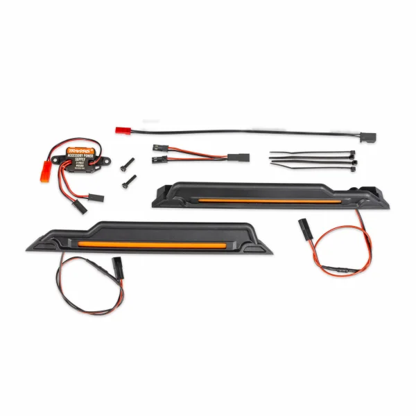 Traxxas LED light kit, orange, complete (underbody) (includes 3-volt accessory power supply, power harnesses + mounting hardware)