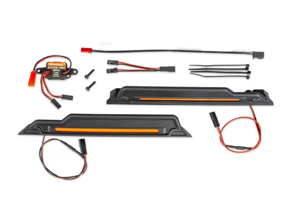 Traxxas LED light kit, orange, complete (underbody) (includes 3-volt accessory power supply, power harnesses + mounting hardware) — image 2 of 2