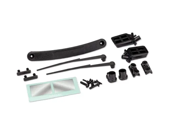 Traxxas Replacement body trim pieces for the 11011-series TRX-4 Nissan Pathfinder body. Includes side mirrors, windshield wipers, door handles, 2.6x10 mm screws (2), and 1.6x6 mm screws (6). — image 2 of 2