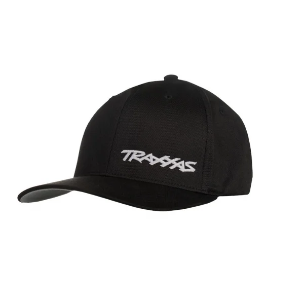 Traxxas Flex Hat Curve Bill Black / White Small Traxxas Logo