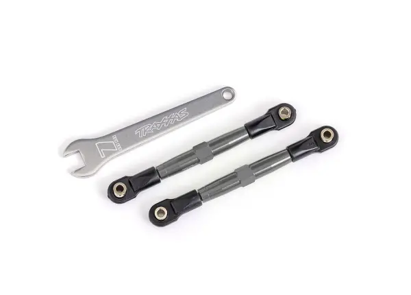 Traxxas Toe links, front (TUBES charcoal gray-anodised, 7075-T6 aluminium, stronger than titanium) (2) (assembled with rod ends and hollow balls)/ aluminium wrench (1) (fits Drag Slash) — image 2 of 2
