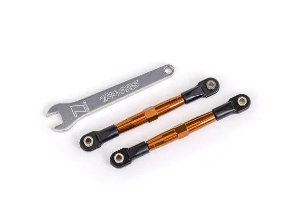 Traxxas Toe links, front (TUBES orange-anodised, 7075-T6 aluminium, stronger than titanium) (2) (assembled with rod ends and hollow balls)/ aluminium wrench (1) (fits Drag Slash) — image 2 of 2