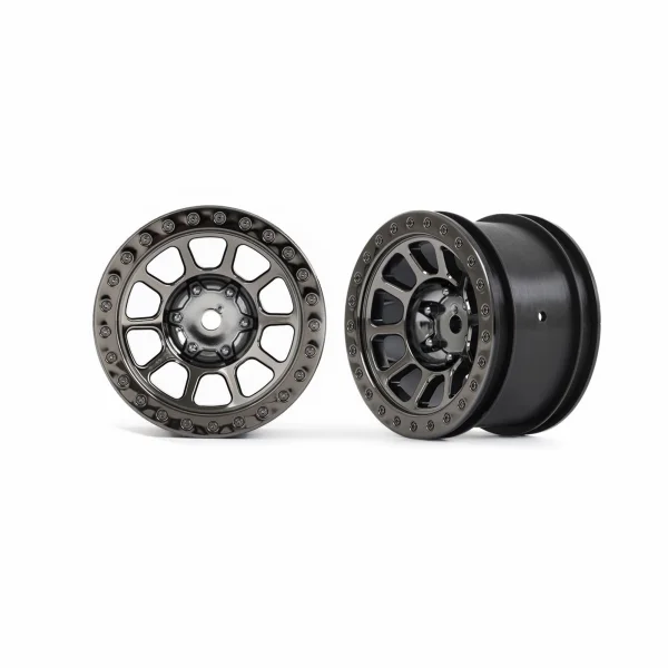 Traxxas Wheels, 2.2 (black chrome) (2) (Bandit rear)