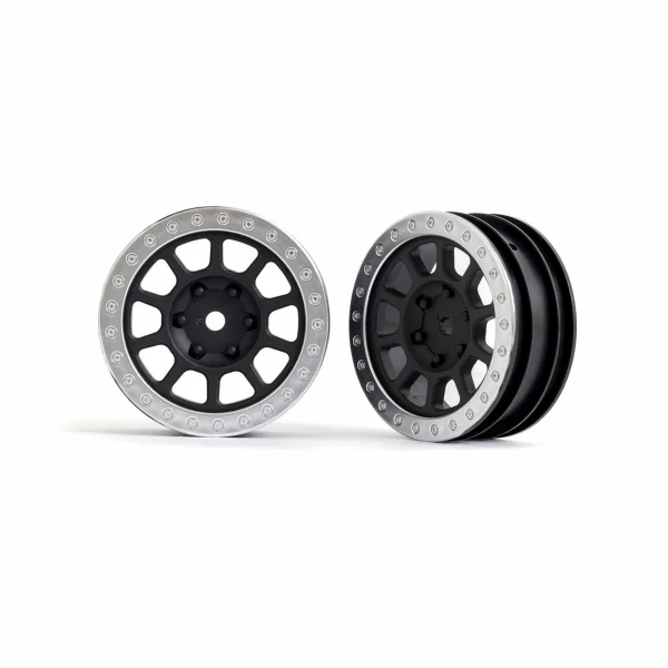 Traxxas Wheels, 2.2 (graphite gray, satin chrome beadlock) (2) (Bandit front) ** CLEARANCE **